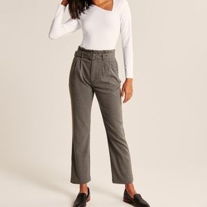 A&F Belted Ankle Grey Straight Pants